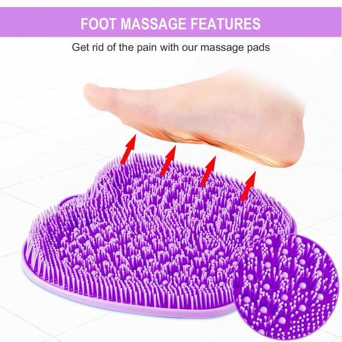 BESKAR XL Large Foot Scrubber Mat for Use in Shower - Shower Foot Cleaner to Eliminate Calluses Dead Skin, Foot Massager Mat for Men & Women to Soothe Achy Feet, Non Slip Suction Cups