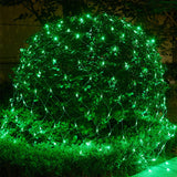 WATERGLIDE Outdoor Christmas Net Lights, 12FT x 5FT 360 LED Mesh String Light with 8 Lighting Modes, Connectable Waterproof Lights for Garden Tree Bushes, St. Patrick's Day Party Decorations, Green