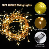 Dailyart Fairy Lights Plug in, 200 Led Fairy Lights with Remote 10Ft Fairy Lights with Timer 8 Modes Fairy Lights for Bedroom Wreath Party Window Wedding Christmas Tree Decoration,Warm White