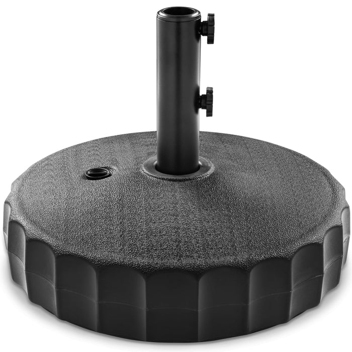 Best Choice Products Fillable Umbrella Base Stand Fluted Design Plastic Patio Umbrella Base Stand, Pole Holder for Outdoor, Lawn w/ 55lbs Weight Capacity, Adjustment Knob