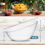 Posh Setting - Clear Plastic Serving Bowls for Party, Angled Bowls, Disposable Chip Bowls, Candy Bowls for Party Table, Salad and Fruit Bowls for Party, Wedding Serving Bowls-Clear, 20 OZ, 5 Pack