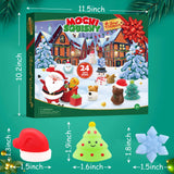 SURCVIO Christmas Advent Calendar 2023 with 24 Mochi Squishy Assorted Toys, 24 Days Countdown Calendar for Kids, Xmas Stocking Stuffers Gifts for Boys Girls Christmas Party Favor