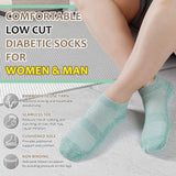 Bulinlulu Diabetic Socks for Men Women,6 Pairs Low Cut Non Binding Diabetic Socks,Ankle Seamless Socks for Men 6-9 9-12(Bright-Large)