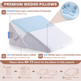 BDEUS Wedge Pillow for Sleep Apnea, Memory Foam Wedge Pillow for Back Pain Relief, Reading, Adjustable 9 &12 Inch, Bed Wedge Pillow for Surgery, Acid Reflux,Gerd, Removable Washable Cover, White