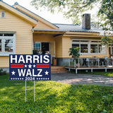 Harris Waltz 2024 Yard Sign Kamala Harris For President Yard Sign Election For Democracy 18x12 inches Outdoor Lawn Garden Sign Double Sided With H-shaped Metal Stake