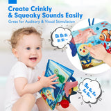 hahaland Baby Books 0-6 Months,Infant Tummy Time Toy High Contrast Sensory Baby Toys 6 to 12 Months Touch Feel Book Gift Christmas Stocking Stuffers for Boy Girl 0-3 Months Book Early Learning Toy