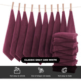 Microfiber Facial Cloths Fast Drying Washcloth 12 pack - Premium Soft Makeup Remover Cloths - Burgundy