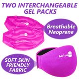 AiricePac Ice Pack for Back Pain Relief, 2 Pack Reusable Gel Lower Back Wrap, Cold Compress Therapy for Waist Lumbar Injuries, Sciatic Nerve, Herniated or Degenerative Disc, Coccyx, Tailbone Pain Pink