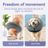 Loflaze Soft Inflatable Dog Cone Collar Alternative After Surgery - Dog Neck Donut E Collar for Large Medium Small Dogs Cats Post Surgery - Recovery Collar to Stop Licking - Grey, L