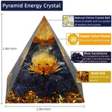 Hopeseed Orgone Pyramid for Positive Energy, Orgonite Citrine&Blue Sandstone Stones Healing Crystals Pyramid for Reduce Stress Chakra Reiki Healing Meditation Attracts Lucky and Success