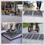 Ruedamann Modular Threshold Ramps, 2" Rise Plastic Wheelchair Ramps, 3000LBS Capacity, Mobility Door Ramps for Home Steps, Detachable Entry Ramps, Non-Slip Curb Ramps for Scooters, Cars, 2 PCS