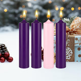 Mega Candles 4 pcs Unscented Advent Dome Top Pillar Candles, Hand Poured Wax Candles 2 Inch x 9 Inch, Holidays, Church, Decorations, Devotional, Celebration, Party & More