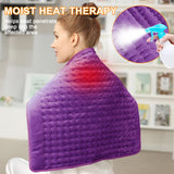 Heating Pad-Electric Heating Pads for Back,Neck,Abdomen,Moist Heated Pad for Shoulder,Knee,Hot Pad for Pain Relieve,Dry&Moist Heat & Auto Shut Off(Purple, 20''×24'')