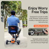 SuperHandy Passport Mobility Scooter for Adults- Foldable, 3 Wheel, Airline Travel Friendly - 13 Mile Range, Includes 2 Removable 48V Lithium-ion Batteries & Charger (275 Lbs)