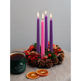 CANDWAX 10 inch Taper Advent Candles 3 Sets - Dripless Taper Candles and Unscented Candlesticks - Long Burning Tapered Candles Perfect as Advent Wreath Candles Tapers - Purple Advent Candles