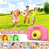 Desuccus Kids Camera, Christmas Birthday Gifts for Girls, Toys for 3 4 5 6 7 8 Year Old Girls, Digital Camera for Toddlers Toys for Girls with 32GB SD Card（Pink）