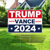 Oligei Trump Yard Signs, Large Trump yard signs 2024 18" X 24", Trump-Vance Yard Signs 2024 Double Sided Fade Resistant, Take America Back Trump Vance Signs for Yard Heavy Duty Metal H-Frames