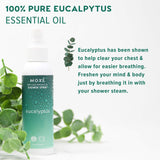 MOXE Eucalyptus Oil Shower Mist, Spa Steam Spray, Certified Natural 100% Essential Oils, Made in USA, Aromatherapy, Sinus Congestion Relief, Tension Relief (4oz)