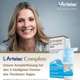 Artelac Complete MDO eye drops: Eye drop solution with a triple active principle (lipids, hyaluronic acid & carbomer) for dry eyes, practical pump bottle, 1x 10 ml