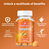BeElevated Turmeric Gummies for Adults - Extract 8:1 2000mg - Black Pepper and Ginger Supplements for Joint Support - Vegetarian Chewable Vitamins Supplement - Peach Flavor Gummy Chews - Pack of 2