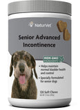 NaturVet Senior Advanced Incontinence Dog Supplement – Helps Support Dog’s Bladder Control, Normal Urination – Includes Synergistic Blend of Botanicals – 120 Ct. Soft Chews