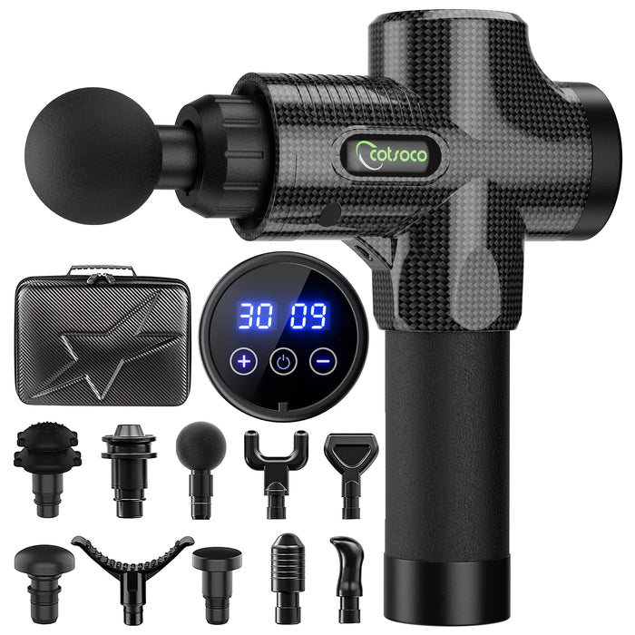 cotsoco Massage Gun Deep Tissue, 30 Speed Percussion Back Massager Gun Muscle Massage Gun for Pain Relief, Super Quiet Electric Sport Massager, Handheld Deep Tissue Massager