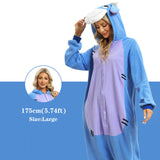 NAITOKE Adults Animal Onesie Halloween Costumes Cosplay Pajamas Purple Blue