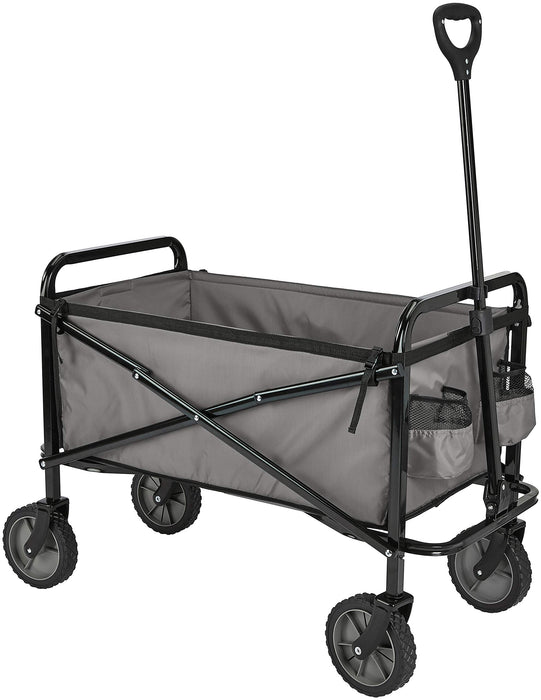 Amazon Basics Collapsible Heavy Duty Utility Wagon for Outdoor Sports, Camping, Garden, and Shopping, 265 Pounds Capacity, 27.6 x 40.9 x 20 inches, Gray