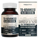 Black Seed Oil Capsules | 5% Thymoquinone - TQ-Advanced® | Maximum Strength - 500 mg of Oil per Capsule - 15:1 Oil Concentrate from Nigella Sativa, Raw Form, Vegan, Glass Bottle (60 Capsules)