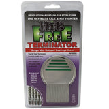 Nit Free Terminator Comb, Professional Stainless Steel Louse and Nit Comb for Head Treatment, COLORS MAY VARY