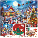 Jigsaw Puzzle Advent Calendar 2024 for Kids and Adults- 1008 Pieces Puzzle 24 Days Christmas Countdown Calendar Family Game Christmas Gifts for Kids Adults - Santa's Secret Village(27.56 x 19.68 Inch)