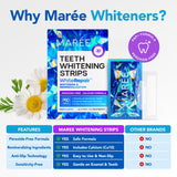 MAREE Teeth Whitening Strips with Mint Flavor Comfortable for Sensitive Teeth - Teeth Whitening Strips with Calcium Formula -White Strips for Gentle Dental Care & Fresh Breath - Pack of 28 Strips