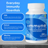 Immune Health Basics Ultra Strength Immunity - Clinically Proven Immune Support - Wellmune Highly Purified Beta Glucan - Gluten-Free, Non-allergenic, Non-GMO and Vegan Capsules - 60 Capsules, 250 mg