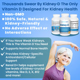 Kidney-D Kidney Supplement. Vitamin D Optimized for Kidney Support. Vitamin D3 and 7 Kidney Vitamins and Nutrients Designed for Kidney Health and More