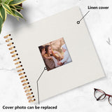 Hiwhy Scrapbook Photo Album Linen Cover, 10 x 10 Inch Hardcover Kraft White Pages Memory Book, for Travel Wedding Guest Book Christmas Baby Shower (40 Sheets/ 80 Pages,Beige)