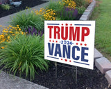 Trump Vance 2024 Yard Sign 24x18" MAKE AMERICA GREAT AGAIN MAGA Trump 2024 Both Side Printed With H Stakes