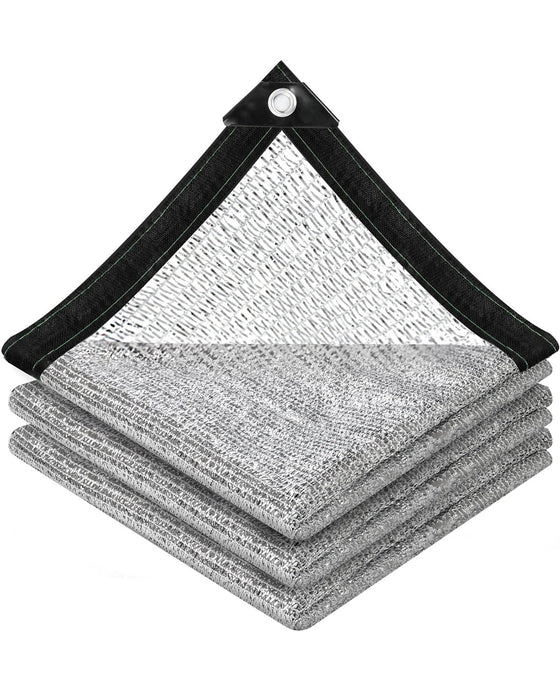 vensovo 40% Aluminum Shade Cloth - Reflective Aluminium Shade Netting Sun Shade Cover with Grommets for Cars, Dogs, Outdoor, RV, Patio (10x25FT)