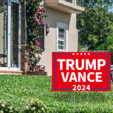 Probsin Trump Vance 2024 Yard Sign Double Sided 16" x 24" President Trump Vice President Vance MAGA Signs Voted for Trump Vance Outdoor Decorations for Lawn, Garden, Window, Party Supplies (Red)