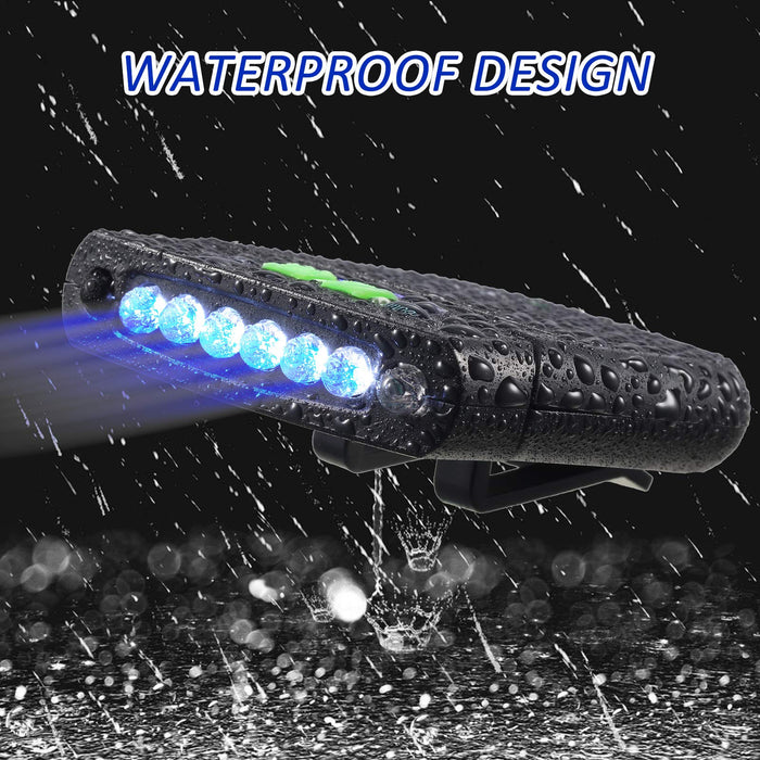 Mudder 2 Pieces LED Clip on Cap Lights USB Rechargeable Cap Flashlight Clip Waterproof Ultra Bright Hat Flashlight Headlamp for Christmas Fishing Camping Hand Work(Black, Blue)