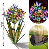 Solar Metal agave butterfly flower stick garden sculpture outdoor gift Solar Garden Christmas Lights Swaying Butterfly Sunflower Garden Lights Solar Outdoor (3 PCS Light green)