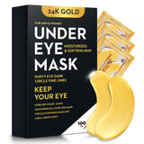 200Pcs/100 Pair Under Eye Patches Gold for Dark Circles, Puffy Eyes, and Wrinkles, 24K Gold Eye Mask for Face, Eye Cream for Men and Women