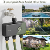 Diivoo WiFi Sprinkler Timer 3 Zone, Smart Water Hose Timer Compatible with Alexa and Google, Remote Control Irrigation Timer, Automatic Manual Watering, Rain Delay, for Garden, Yards and Lawns