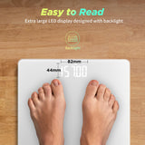 RunSTAR 550lb Scale for Body Weight with Ultra-Wide Platform and Large LED Bezel-Less Display, Accurate High Precision Digital Bathroom Scale with Extra-High Capacity