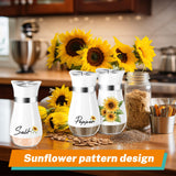 Sunflower Salt and Pepper Shakers Set - 4oz Farmhouse Cute Kitchen Decor and Accessories Sunflower Gifts for Salt Shakers Glass Cooking Table,Housewarming,Thanksgiving,Christmas