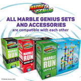 Marble Genius Marble Run - 150 Complete Pieces Maze Track Christmas Toys for Adults, Teens, Toddlers & Kids Aged 4-8 Years Old, (85 Translucent Marbulous Pieces + 65 Glass-Marble Set), Super Set