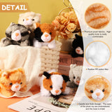 8 Pieces Plush Pets 5 Inch Stuffed Animals Bulk Assorted Cute Stuffed Pet Animal Plush Toys Small Plush Animals for Halloween Kid Classroom School Pet Party Favors Supplies Decoration (Lying Cat)