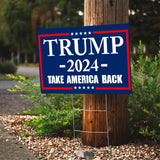 WENWELL Large Trump 2024 Yard Signs 18x24 Inchs with H-Stakes – Double-Sided,Waterproof,UV Resistant,2-Pack Blue,Outdoor Lawn Decoration