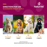 NaturVet Glucosamine DS Plus Level 2 Moderate Care Joint Support Supplement for Dogs and Cats, Chewable Tablets Time Release, Made in The USA, 120 Count