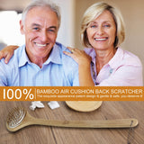 SIHASO Bamboo Oversize Curved Back Scratcher - Large 104 Wooden Points Provide Instant Itch Relief, Curved Handle & Air Cushion, Extendable Back Massage for Men Women Adults