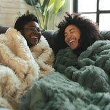 Bedsure Soft Sage Green King Size Blanket for Bed, Fluffy Fuzzy Large King Blanket for Winter, Cozy Plush Sherpa Fleece Faux Fur Blanket, Thick Warm Christmas Blanket Gifts for Women, Men, 108x90